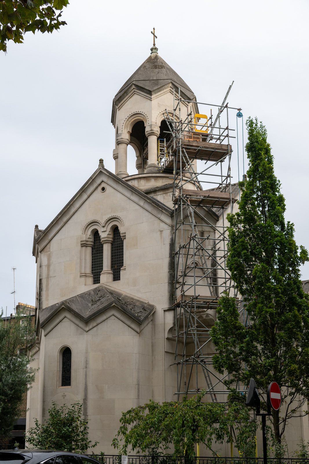 The bell tower of St Sarkis Armenian Church in Kensington